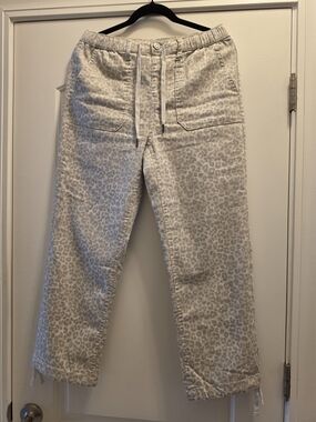 Jensen Beige Leopard-Print Waistband Pants